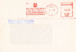 DDR Brief AFS VEB Edelstahlwerk 8.MAi 1945 Freital 1986 - Maschinenstempel (EMA)