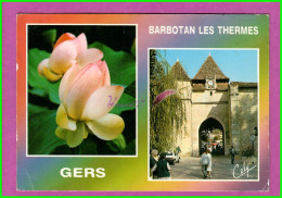 CPM BARBOTAN LES THERMES 32 - Fleurs De Lotus Le Porche De L'Eglise  - Barbotan