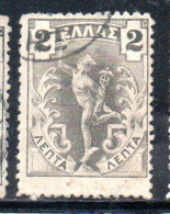 GREECE GRECIA ELLAS 1901 GIOVANNI DA BOLOGNA'S HERMES MERCURY MERCURIO 2l USED USATO OBLITERE' - Usati