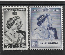 ST HELENA1948 SILVER WEDDING SET MOUNTED MINT Cat £30+ - Saint Helena Island