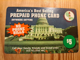 Prepaid Phonecard USA, ACS Telecom - Andere & Zonder Classificatie