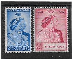 ST KITTS - NEVIS1948 SILVER WEDDING SET LIGHTLY MOUNTED MINT Cat £12 - St.Christopher, Nevis En Anguilla (...-1980)