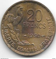 France 20 Francs 1950 Georges Guiraud Km 916.1  Xf+ - 20 Francs