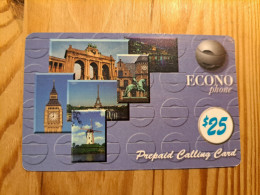 Prepaid Phonecard Canada, Econo - London, Paris - Canada