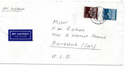 73953 - Bund - 1969 - 100Pfg Brandenburger Tor MiF A LpBf TRIER -> Burbank, CA (USA) - Storia Postale