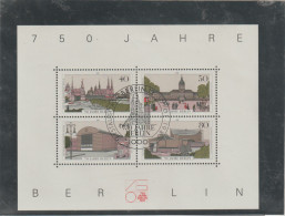 Abart: Berlin 1987 750 Jahre Souvenir Sheet Used. Verschiebung Der Grünen Und Der Roten Farbe. Postal Weight Approx - Bloques