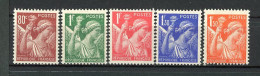FR - Yv. N° 431 à 435  *  Iris Cote 1,7 Euro BE R  2 Scans - 1939-44 Iris