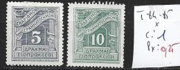 GRECE TAXE 84-85 * Côte 1 € - Unused Stamps