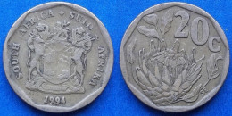 SOUTH AFRICA - 20 Cents 1994 "Protea Flower" KM# 136 Republic (1961) - Edelweiss Coins - South Africa