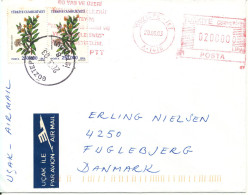 Turkey Cover Sent To Denmark 20-6-2003 Topic Stamps And Meter Cancel - Covers & Documents