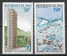 Sport D'hiver - Mali PA/AM N°53 50F & N°54 150F (JO De Grenoble) 1968 ** - Winter 1968: Grenoble