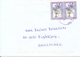 Turkey Cover Sent To Denmark 9-10-2001 Topic Stamps FLOWERS - Cartas & Documentos