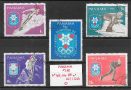 Sport D'hiver - Panama N°469 & N°470, PA/AM N°442 à/to 444 Ski Saut Alpinisme Patinage (JO De Grenoble) 1968 O - Winter 1968: Grenoble