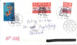 Hong Kong Cover Sent To Denmark Tsuen Wan 9-10-2004 Topic Stamps - Lettres & Documents