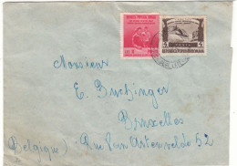 Roumanie - Lettre De 1951 ? - Oblit Bucuresti - Exp Vers Bruxelles - Ski Saut - - Lettres & Documents