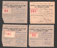 LOT DE 4 RECEPISSES COLIS PRISONNIER DE GUERRE / LA MADELEINE MOULINS ALLIER / STALAG  X C / VIII C / VII D / VI D D3156 - Documenti