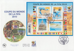 Enveloppe  FDC  Grand  Format  1er  Jour   FRANCE   Bloc   Feuillet    Coupe  Du   Monde  De   FOOTBALL    2010 - 2010-2019