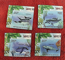 BURUNDI Mammiferes Marins, Dauphins, Dauphin. Yvert N°1793/96 Non Dentelé.** Neuf Sans Charnière (MNH) - Dolphins