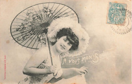 FANTAISIES - Femme - À Vous Mon Sourire - Carte Postale Ancienne - Donne