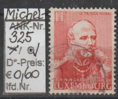 1939 - LUXEMBURG - SM "Regent Prinz Heinrich" 1 Fr Rot - O  Gestempelt - S.Scan (Lux 325o) - Used Stamps