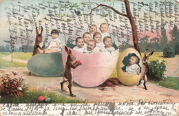 FANTAISIES - Bébés Dans Des Coquilles - Lapins - Carte Postale Ancienne - Bébés