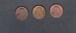 USA - Lot 3 Pièces 1 Cent Lincoln Memorial Penny 1984D/85/85D TB/F  KM.132 - 1959-…: Lincoln, Memorial Reverse