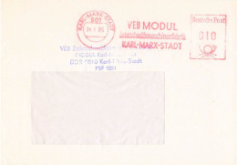 DDR Brief VEB Zahnschneidemaschinenfabrik Karl Marx Stadt 1985 - Maschinenstempel (EMA)