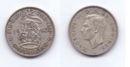 Great Britain 1 Shilling 1943 English Crest - I. 1 Shilling