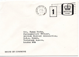 73962 - Grossbritannien - 1983 - "1st" GAUmschlag Als OrtsBf "House Of Commons" LONDON - ... - Lettres & Documents