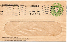 73963 - Grossbritannien - 1918 - 1/2d KGV PGAFensterUmschlag "India Rubber" LONDON, Dreiseit Geoeffn - Cartas & Documentos