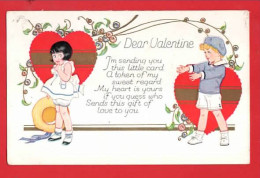 VALENTINE'S DAY    ART DECO  EMBOSSED  CHILDREN      DEAR VALENTINE  - Saint-Valentin