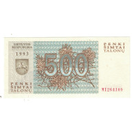 Billet, Lituanie, 500 Talonu, 1993, KM:46, NEUF - Lituania