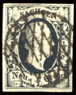 1851, Altdeutschland Sachsen, 3, Gest. - Sachsen