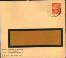 1937,, Privatumschlag Wasserwerke Ab "BERLIN- BUCH - Private Postal Stationery