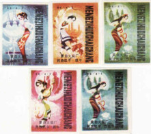 China Set 5 Different Matchbox Labels, Painting, Girl, Men6zihuochaichang - Boites D'allumettes - Etiquettes