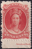 Nova Scotia 1860 Sc 12  MLH* Inscription Single Whitish Paper - Neufs