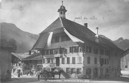 Rossinières Intérieur Du Village Attelage Hôtel De Ville Rossinière 1915 - Rossinière