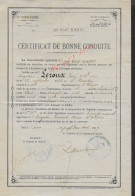 MILITARIA CERTIFICAT DE BONNE CONDUITE MILITAIRE 1909 SOLDAT LEROUX AIMÉ NÉ À SAINT QUENTIN DU 29e Art FAIT À LAON : - Documenti