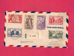 Lettre Recommandée De 1938 Pour Les EUAN - YT N° 103 à 108 - Exposition Internationale De Paris - Storia Postale