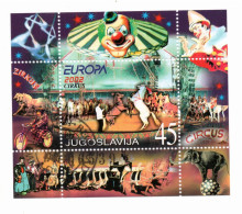 Yugoslavia 2002 Sheet Europe/CEPT/circus Stamps (Michel Block 53) Nice Used - Usados