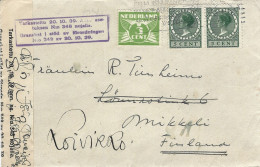 Netherlands 1939 Delft Cover To Finland With Early Finnish Censor Label - Storia Postale