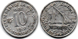 MA 30059 / Toulouse 10 Centimes 1922/1927 TTB - Monetari / Di Necessità