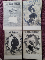4 Cartes Postales , De Couverture De Journaux De Presse, La Patrie,l'intransigeant, Le Gaulois - Autres & Non Classés