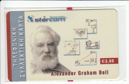 GREECE - Alexander Graham Bell, Starcom Prepaid Card 3€, Tirage 1.000, Exp.date 31/08/02 ,mint - Grèce