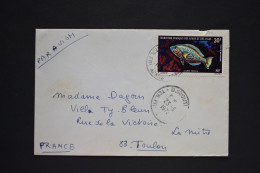 Afars Et Issas - 1971 Poisson Scarus Vetula N° PA 66 Sur Lettre De Djibouti Du 23 Juin 1972 - Storia Postale