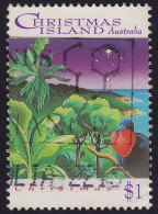 CHRISTMAS ISLAND 1993 Christmas $1 Sc#356 - USED @O502 - Christmas Island