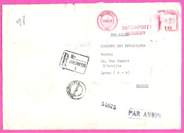 Roumanie Romania EMA Rouge Firme Masinimport Sur Lettre Recommandée Par Avion Bucarest Bucuresti 6.20 Lei 1967 - Máquinas Franqueo (EMA)