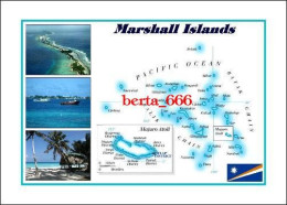 Marshall Islands Map New Postcard * Carte Geographique * Landkarte - Marshall