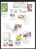 Large Card Various Stamps World Cup Soccer FDC Cancel - Autres & Non Classés