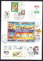 Large Card Various Stamps World Cup Soccer FDC Cancel - Other & Unclassified